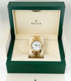 Rolex Day-Date 40 Yellow Gold White Roman Dial & Fluted Bezel President Bracelet 228238 - - 图片 3