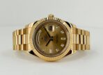 Rolex Day-Date 41 Yellow Gold Champagne Diamond Dial & Fluted Bezel President Bracelet - 218238 - 图片 4
