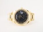 Rolex Day-Date II Yellow Gold 41mm Black Roman Fluted President Bracelet 218238 - 图片 3