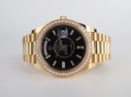 Rolex Day-Date 40 Yellow Gold Black Diamond Dial & Diamond Bezel President Bracelet 228348RBR - - 图片 4