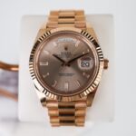 Rolex Day-Date 40 Rose Gold Sundust Diamond Dial & Fluted Bezel President Bracelet 228235 -